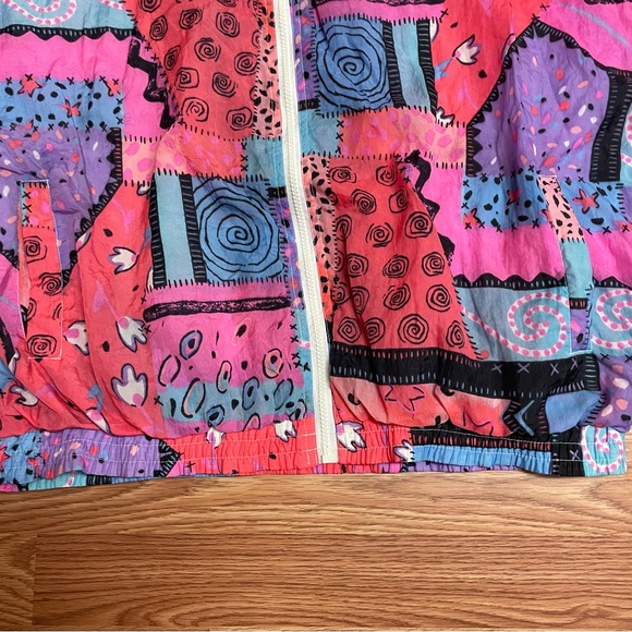 Vintage Avait Sportif Women’s Windbreaker XL Short Jacket 90’s AOP Hip-Hop Rap - Picture 2 of 6